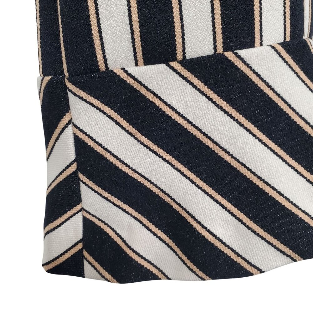 Ann Taylor Size 12 Skirt Stripe Knee Stretch Flounce Hem Nautical Preppy Refined - Picture 7 of 8